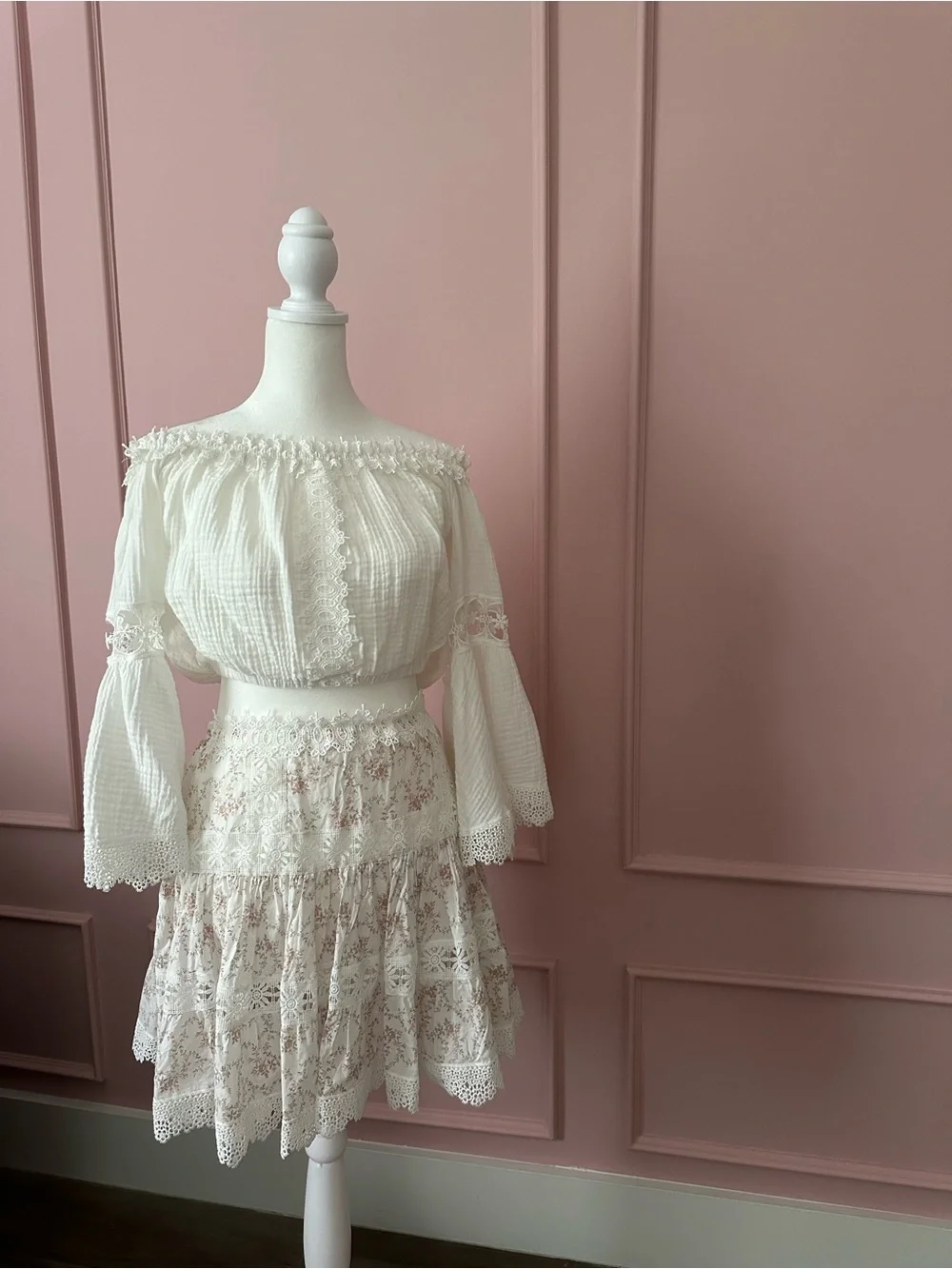 White Off-Shoulder Peasant Top